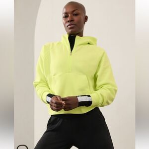 NWOT Athleta Easy  Fleece 1/2 Zip Hoodie XL